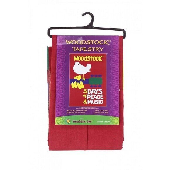 New Large Woodstock Music Fair Sign Peace Gift Tapestry Wall Decor Art 60x90 NIP - Picture 2 of 2